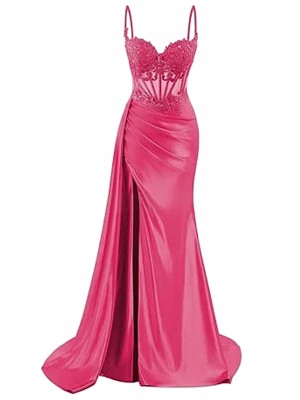 Vestito Donna Maxi Diciottesimo Festa Occasione Speciale Party Dress Fucsia  110551B
